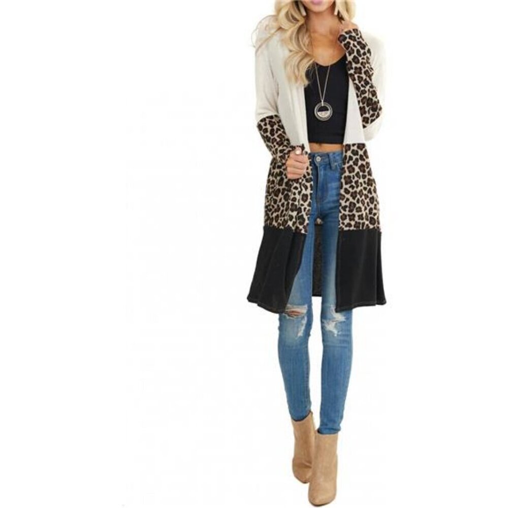 Lacozy Women's Open Front Long Cardigan Draped Snap Buffalo Plaid Shirt - Picture 4 of 6
